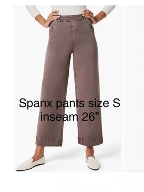 SPANX Cropped Wide-Leg Pants in Taupe